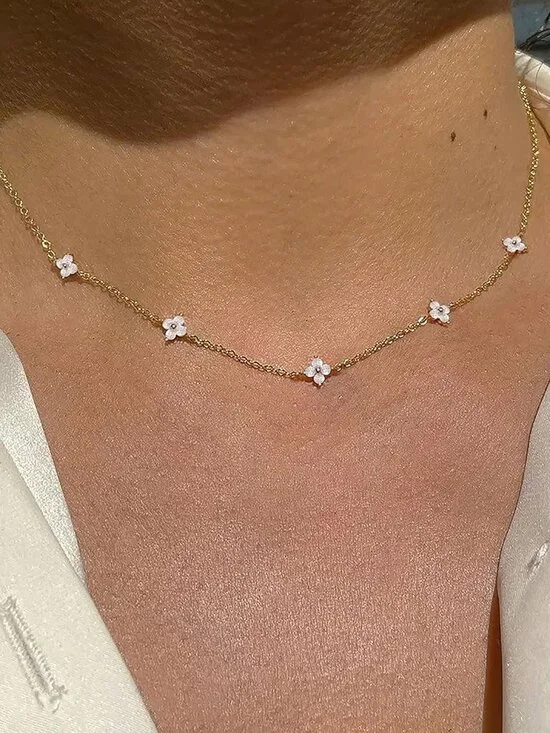 Dainty Silver Gold Necklaces for Women Trendy Non Tarnish 14K Gold Plated Cubic - Picture 8 of 9